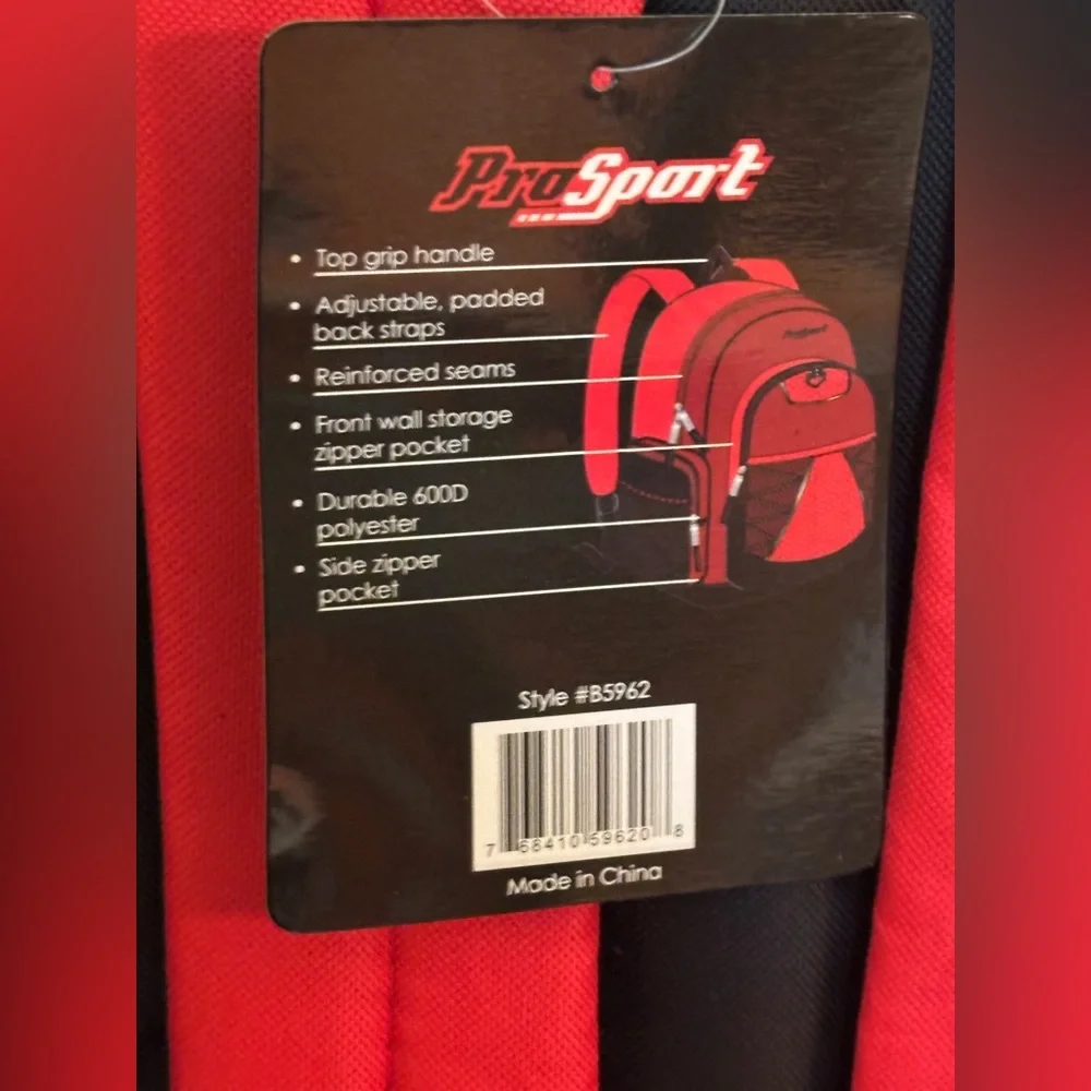 Red and Black ProSport Backpack NWT